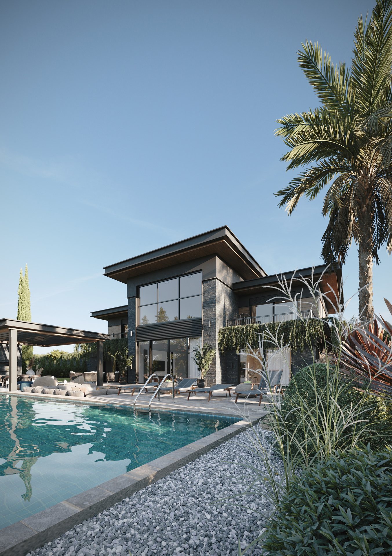 Bahas Lüks Villa - Dış Mekân Görselleştirme